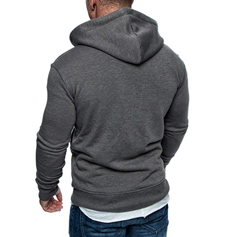 Men's Casual Solid Color Hooded Sweater Coat