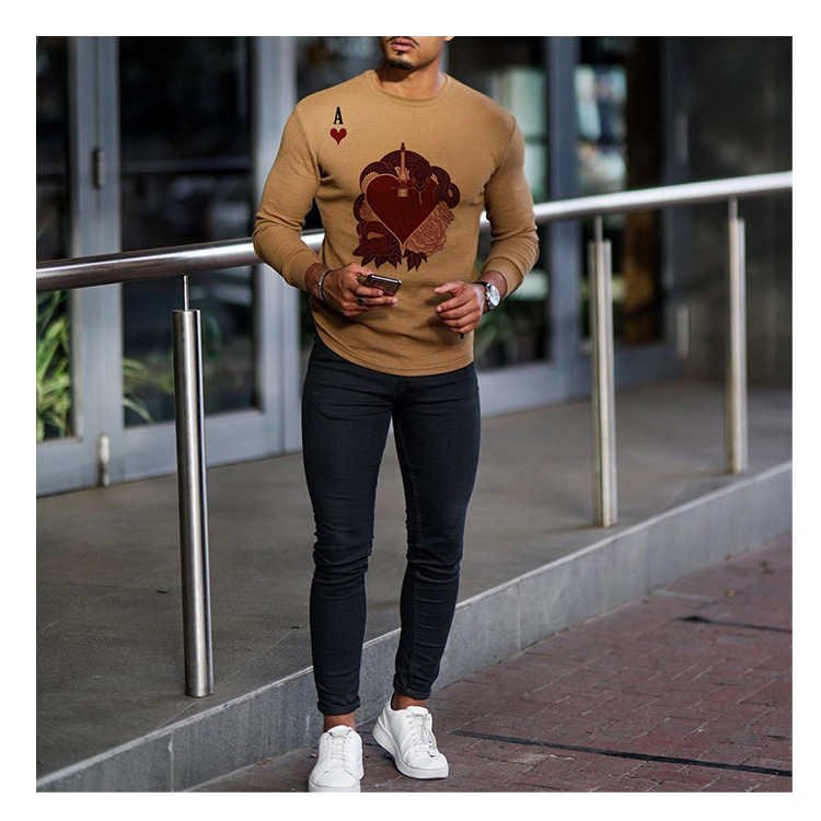 Red Heart A Printed Round Neck Bodyguard