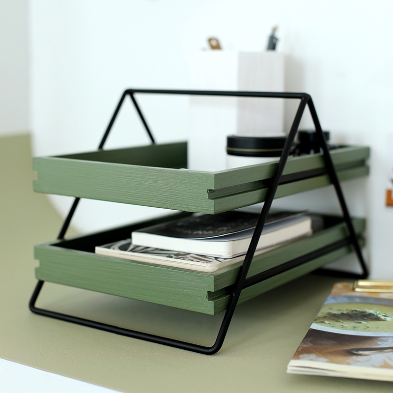 Modern Minimalist Style Drawer Storage Rack Double-Layer Stationery Rack