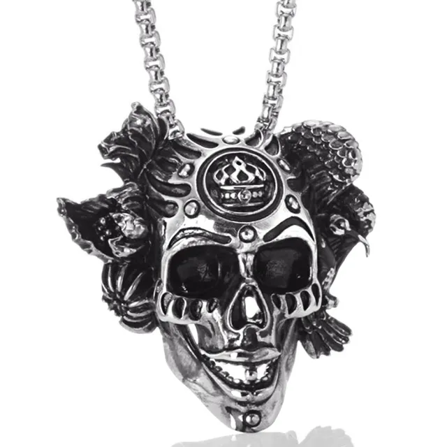 Vintage Titanium Steel Crown Skull Pendant Black Pendant - Shop at LoveMi