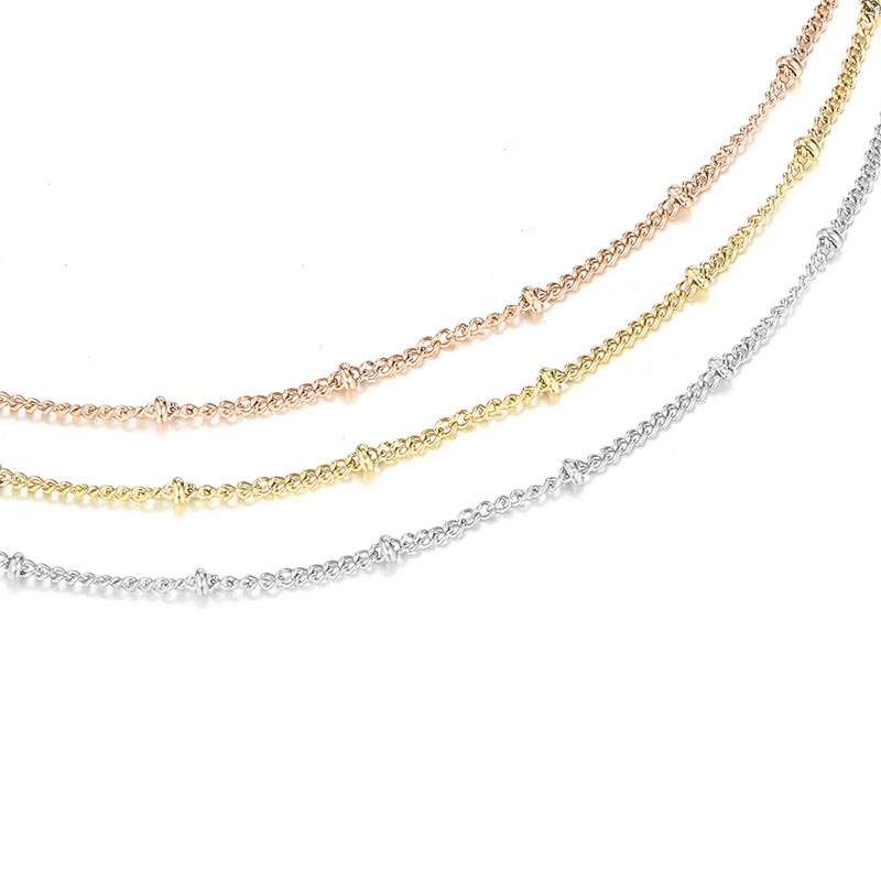 Simple Double Layer Stainless Steel Clavicle Necklace