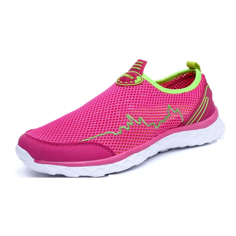Net Shoes Men's Hollow Sole Breathable Men's Shoes Couple Mesh Lazy Shoes - Red