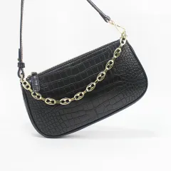 Small PU Leather Crossbody Bags Solid Color Shoulder Handbags Female Travel Solid Color Cross Body Bag - Black - View 1