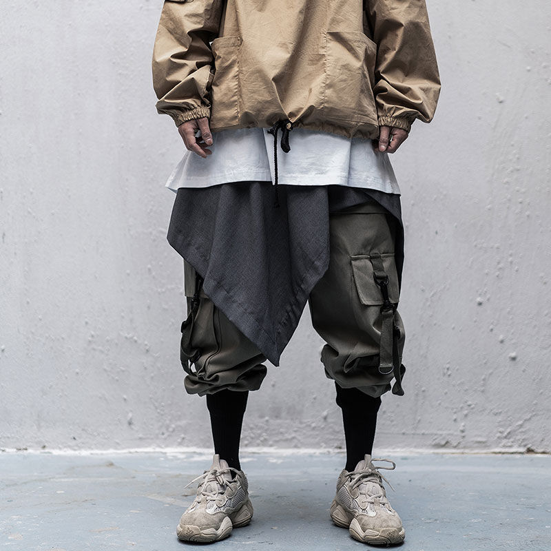 New Guochao Overalls Men's Loose Hip Hop Pants