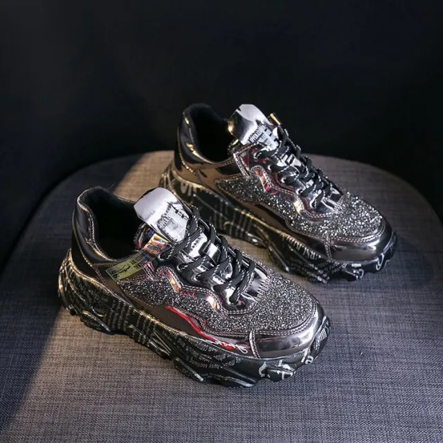 All Match Round Toe Net Yarn Sports Casual Shoes Platform Gun Color 35 - Shop at LoveMi