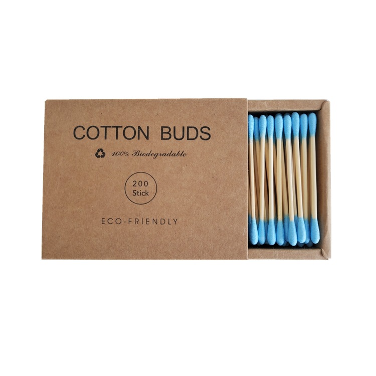 Color Disposable Makeup Unloading Swabs In Kraft Paper Box