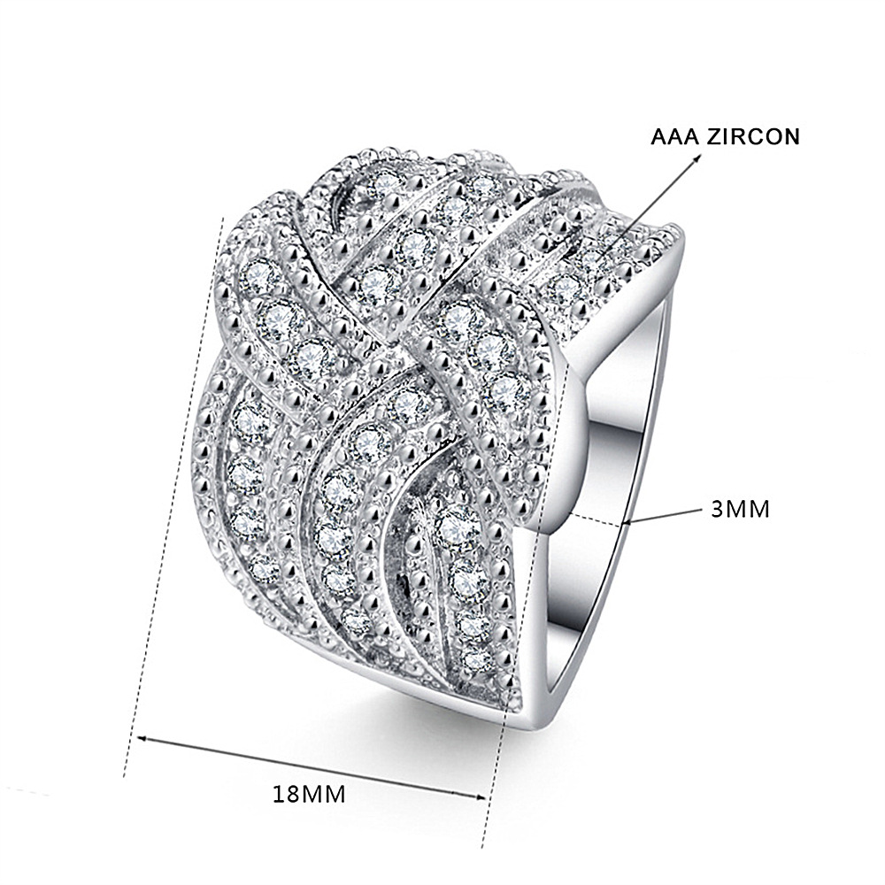 Rotating Ring Inlaid With Superbleach Zircon Full Diamonds