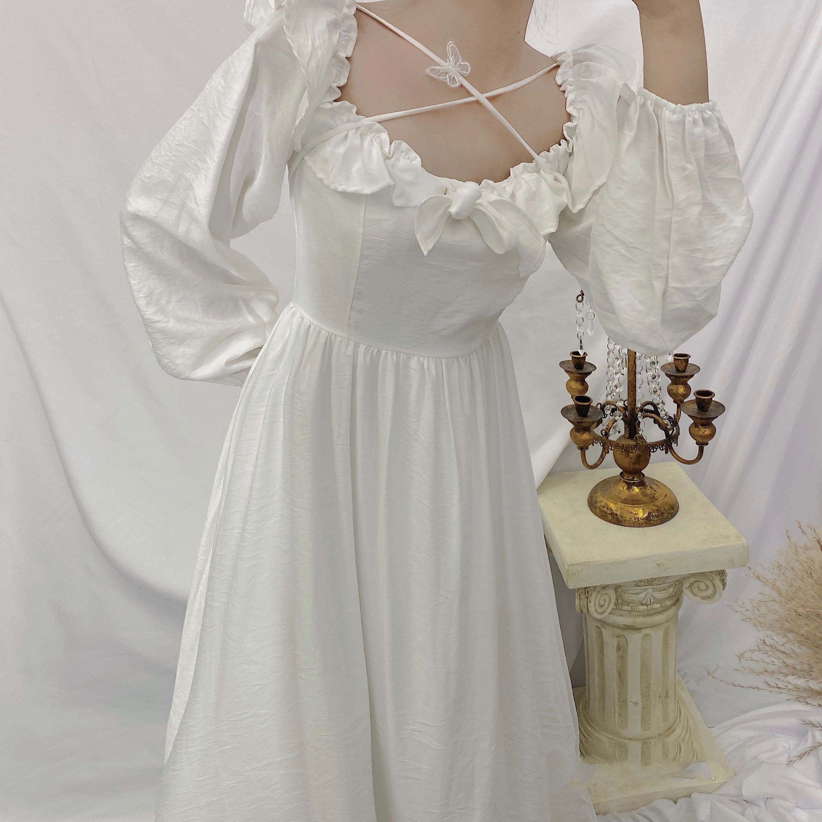 Butterfly French Retro Girl Long Sleeve Dress