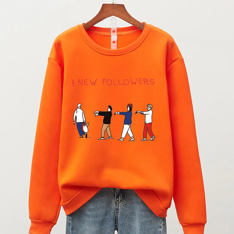 Women's Autumn And Winter Pullover Round Neck Sweater - Orange