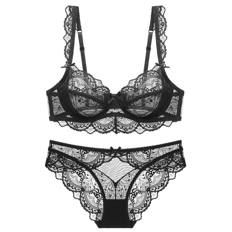 Large Breast Lace Bra Set with Underwire
