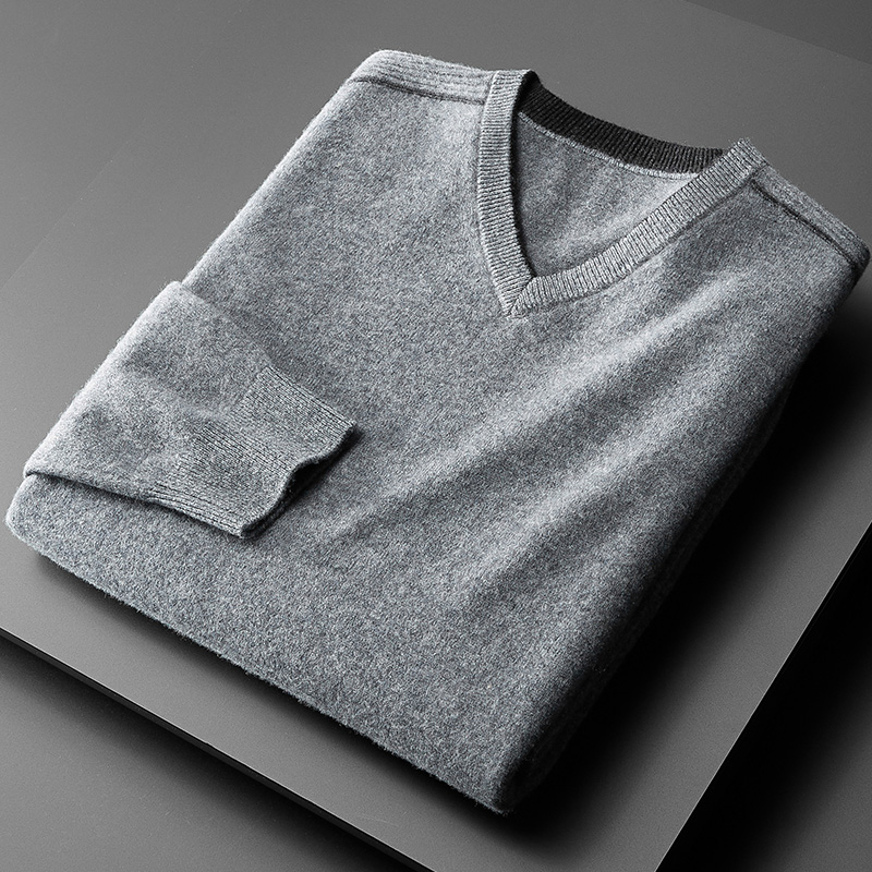 Men's V-Neck Sweater Casual Large