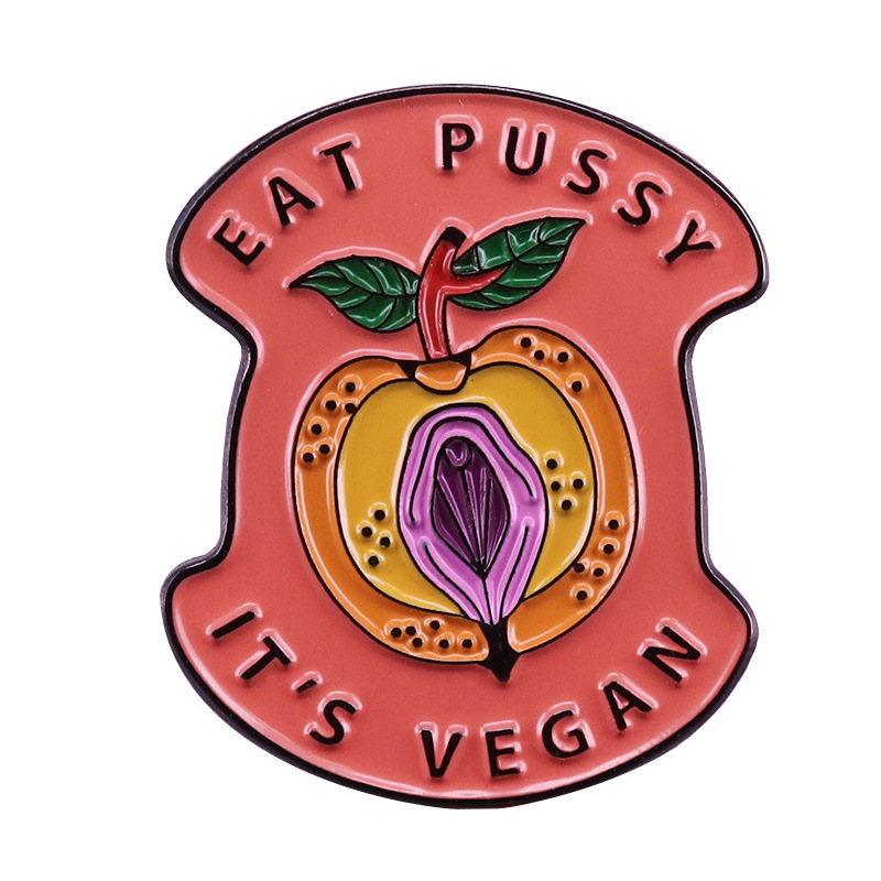 Feminist Vegan Brooch Stylish Adult Humor Gift Red - Shop at LoveMi