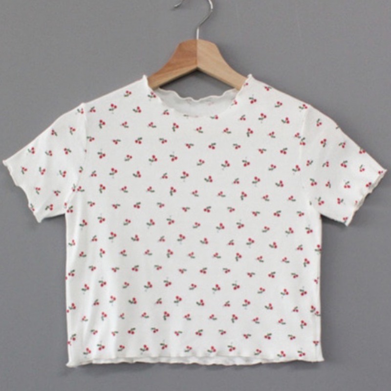 Noble Print Slim Slim Short Summer T Shirt Women