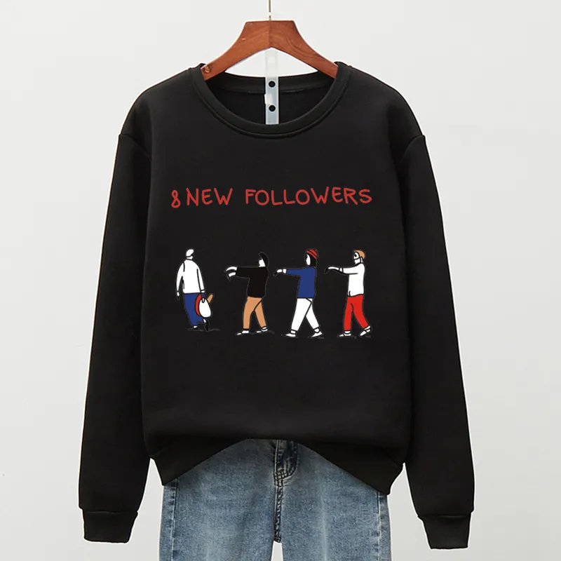 Women's Autumn And Winter Pullover Round Neck Sweater - Black