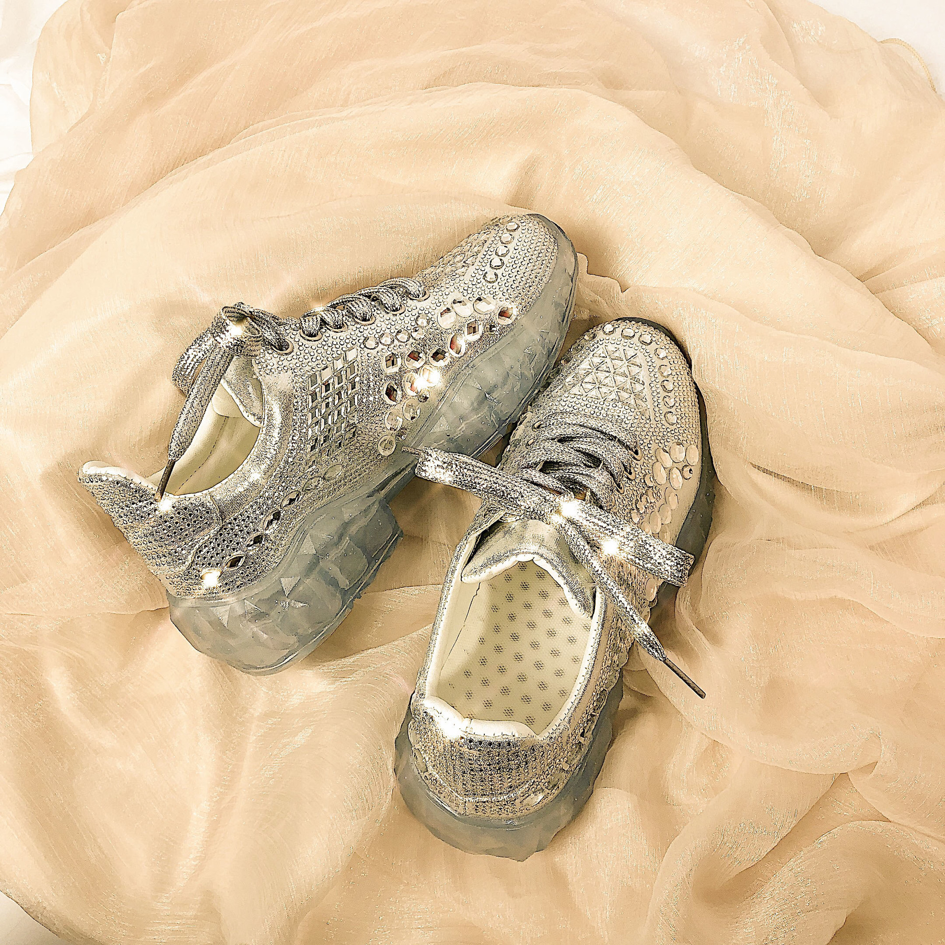 Spring and Autumn New Sports Shoes Fashion Rhinestone Trendy Women's Shoes