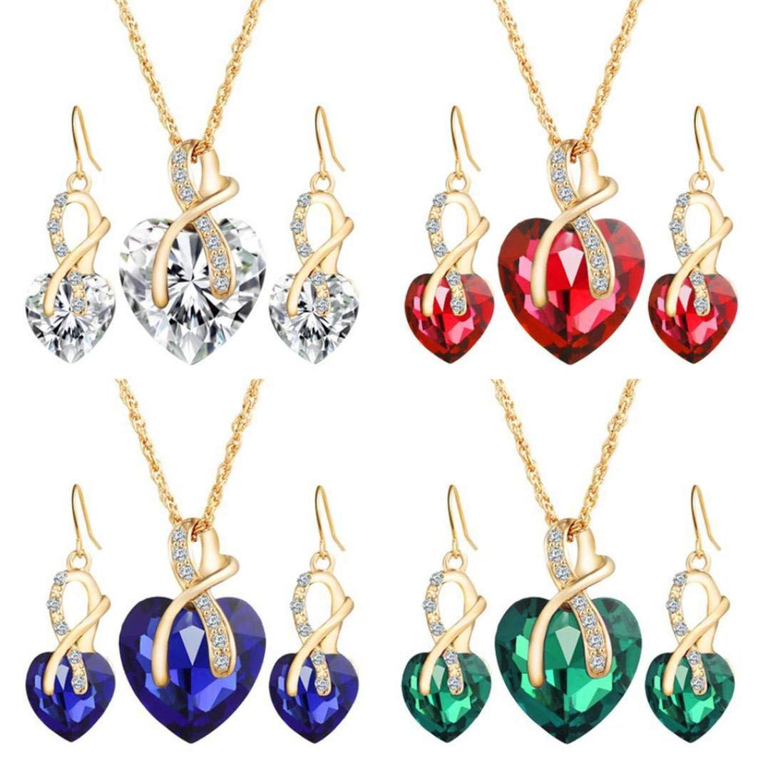 Jewelry Set With Crystal Glass Earrings And Necklace