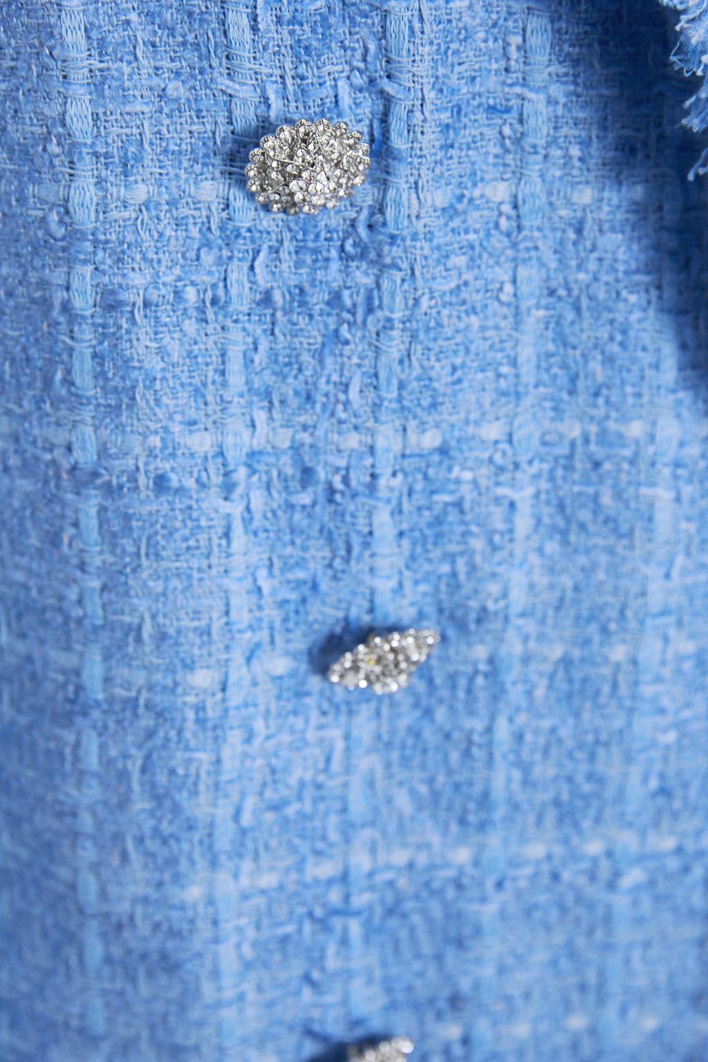 New Small Fragrance Style Tweed Check Suit Jacket Women