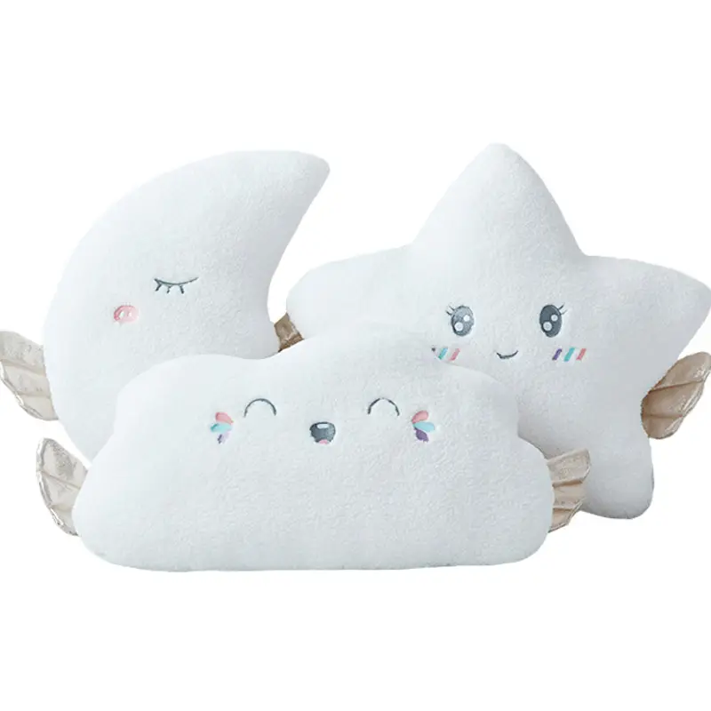 Plush Toy Soft Starry Sky Pillow Cute Clouds Stars Moon Sofa Cushion Home Decoration