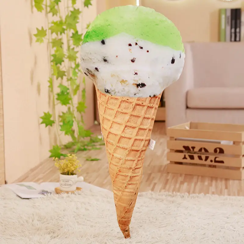 Creative Simulation Ice Cream Pillow Three-Color Ball Cone