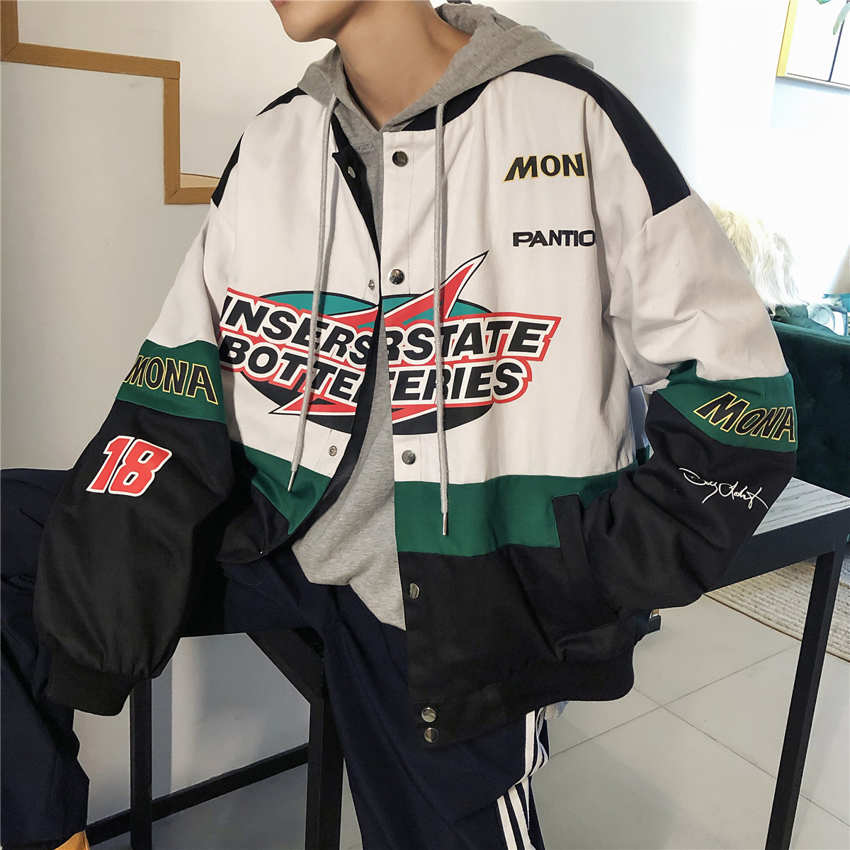 Loose Stitching Printed Stand-up Collar Baseball Uniform