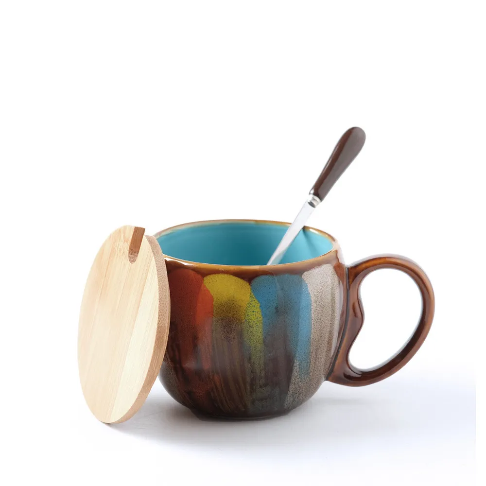 Ceramic Water Cup Creative Hand Color Coffee Milk Cup - Sky Blue