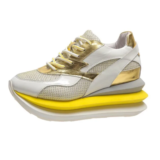 Thick soled and 6cm Taller Casual Shoes with All match Lace up White - Shop at LoveMi