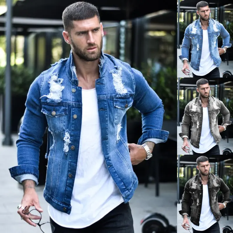 Single-Breasted Lapel Denim Jacket