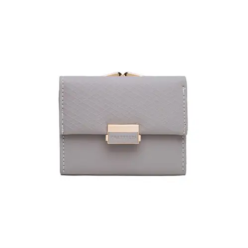 Fashion Simple Three Fold Clip Women's Short Wallet