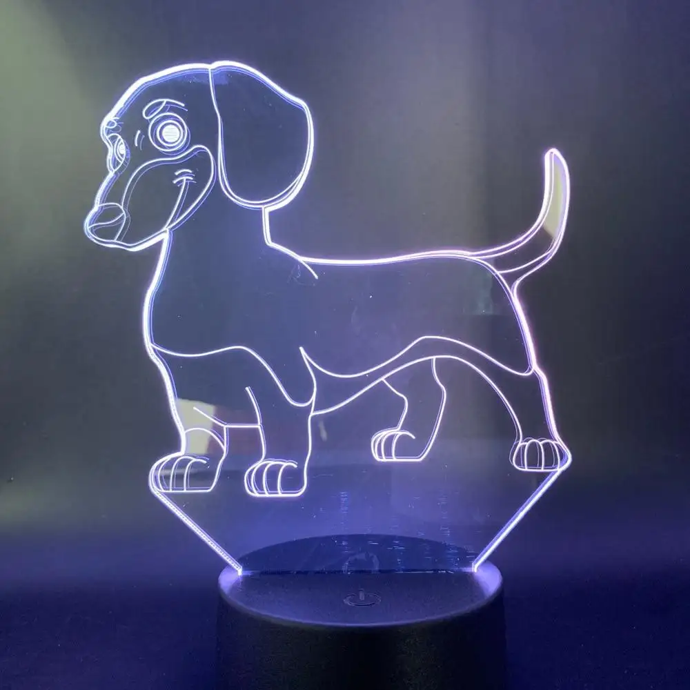 Dachshund 3D Night Light Desk USB Battery