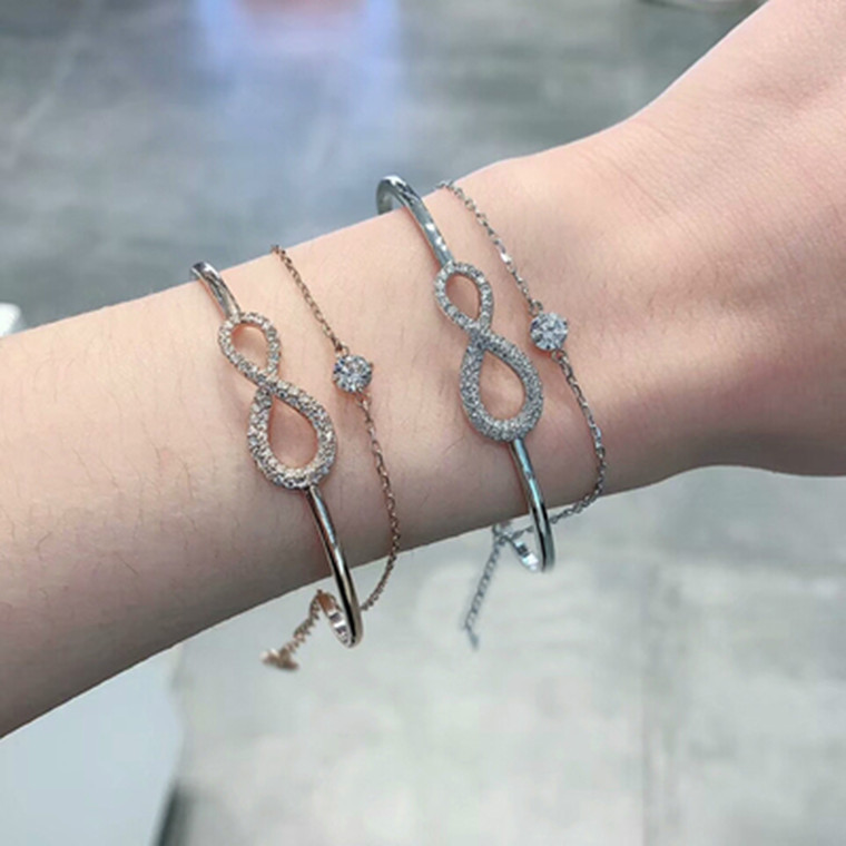 Austria Crystal Eternal Love 8-Character Double Layer Bracelet