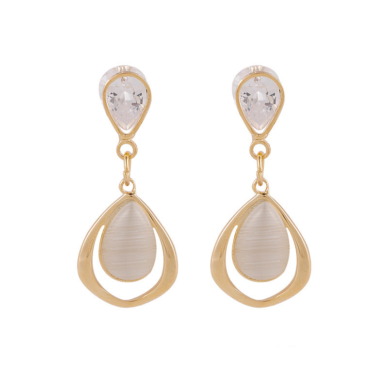 Simple And Elegant Pop Opal Earrings 925 Silver Needles