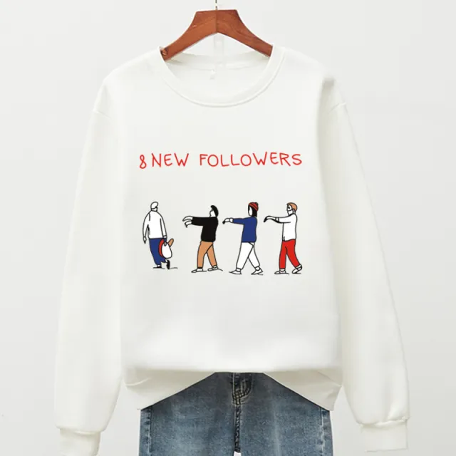 Women's Autumn And Winter Pullover Round Neck Sweater White - Shop at LoveMi