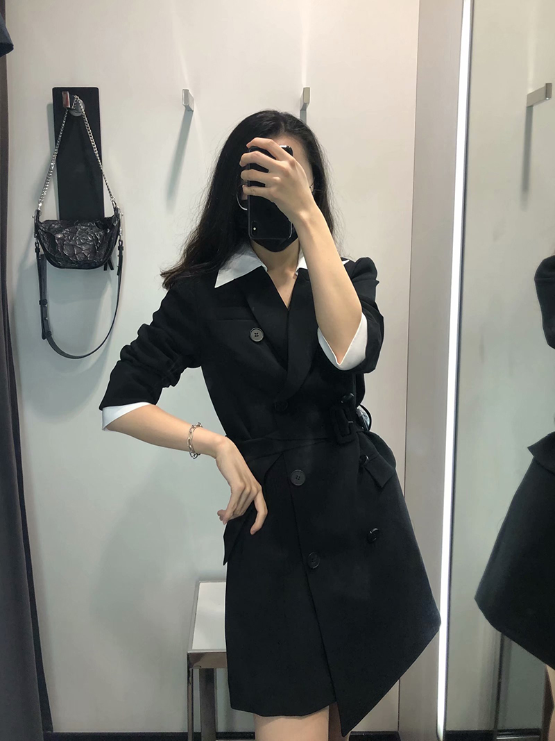 European And American Style Stitching Suit Jacket Style Dress