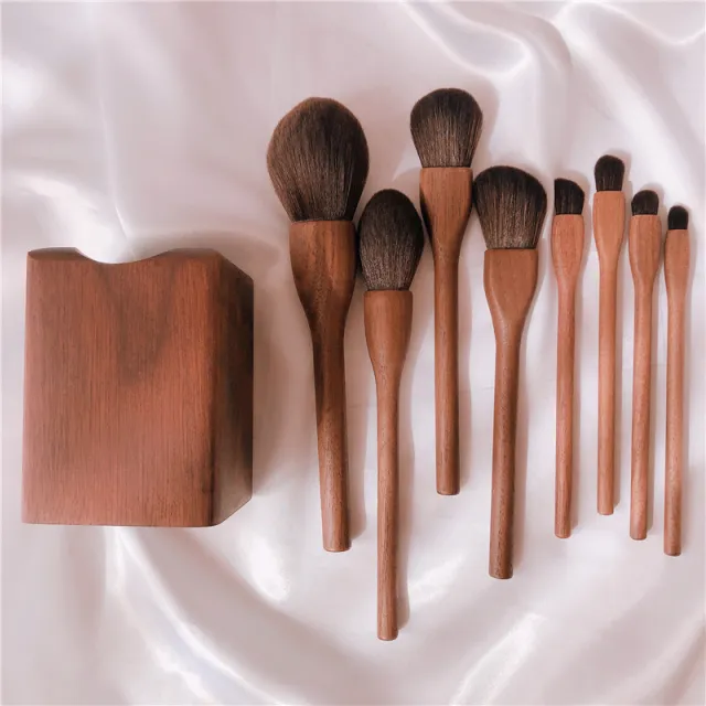 Wood Handle Makeup Brush Set Blush Brush Set Eye Eyeliner Powder Foundation Make Up Brushes Set Photo Color - Shop at LoveMi