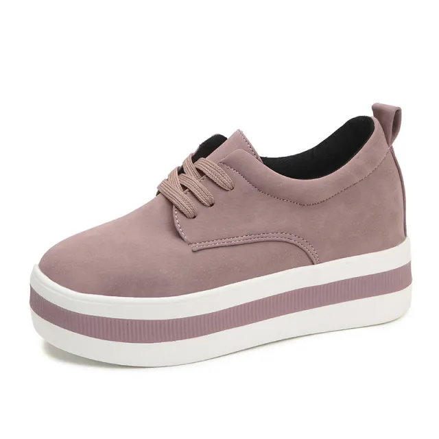 All match Korean Style Increased Casual Student Breathable Shoes Pink - Shop at LoveMi