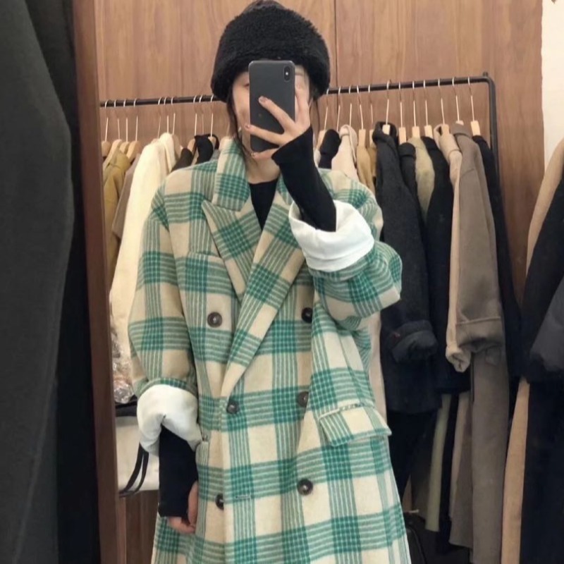 Korean Version Loose Medium And Long Woolen Overcoat