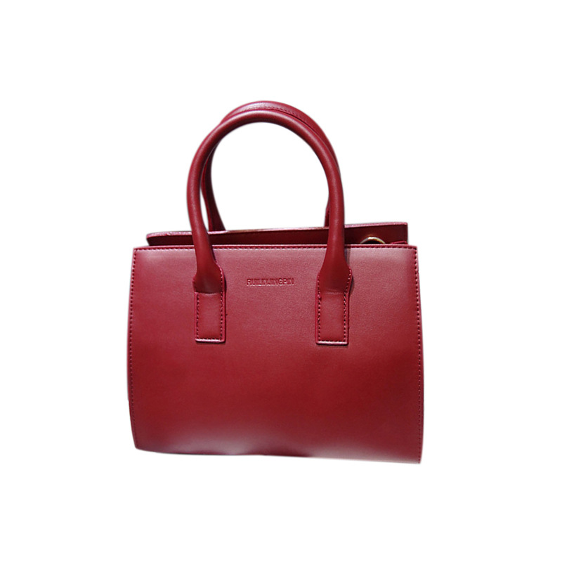 Fashion Simple Solid Color Retro Portable Shoulder Bag Red - Shop at LoveMi