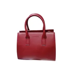 Fashion Simple Solid Color Retro Portable Shoulder Bag - Red - View 1