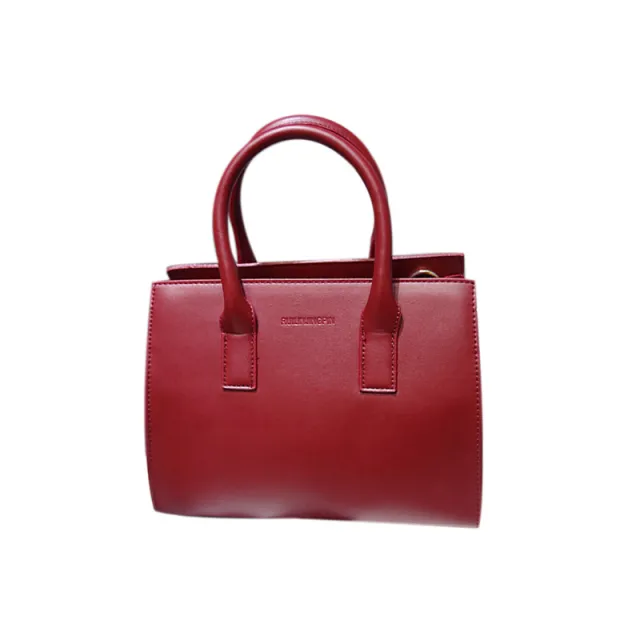 Fashion Simple Solid Color Retro Portable Shoulder Bag Red - Shop at LoveMi