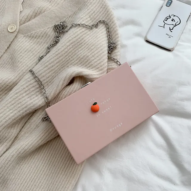 Versatile Messenger Bag Chain Box Small Square Bag Pink - Shop at LoveMi