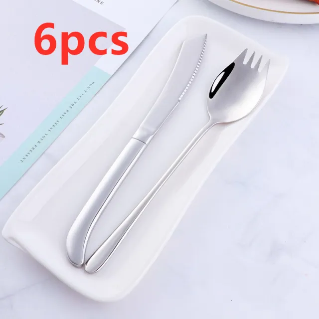 Stainless steel cutlery Pure Silver6Pcs - Shop at LoveMi