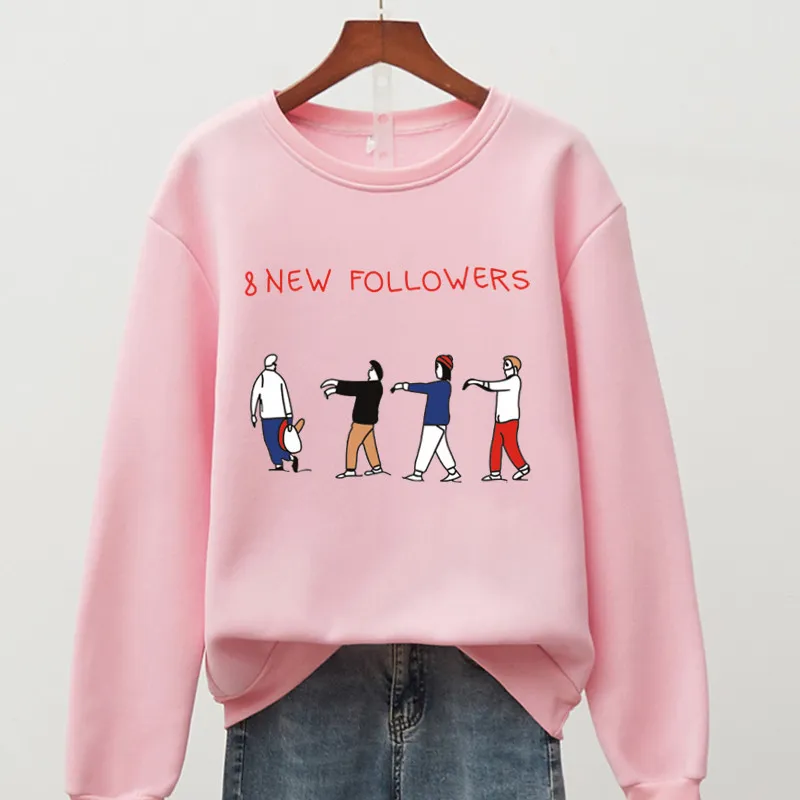 Women's Autumn And Winter Pullover Round Neck Sweater - Pink