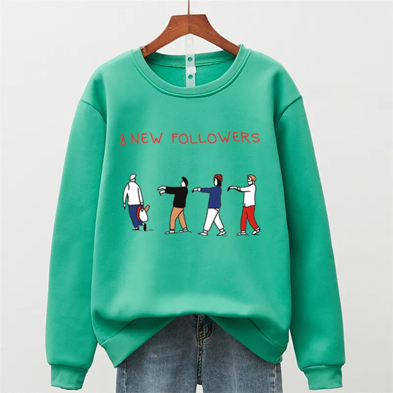 Women's Autumn And Winter Pullover Round Neck Sweater - Green