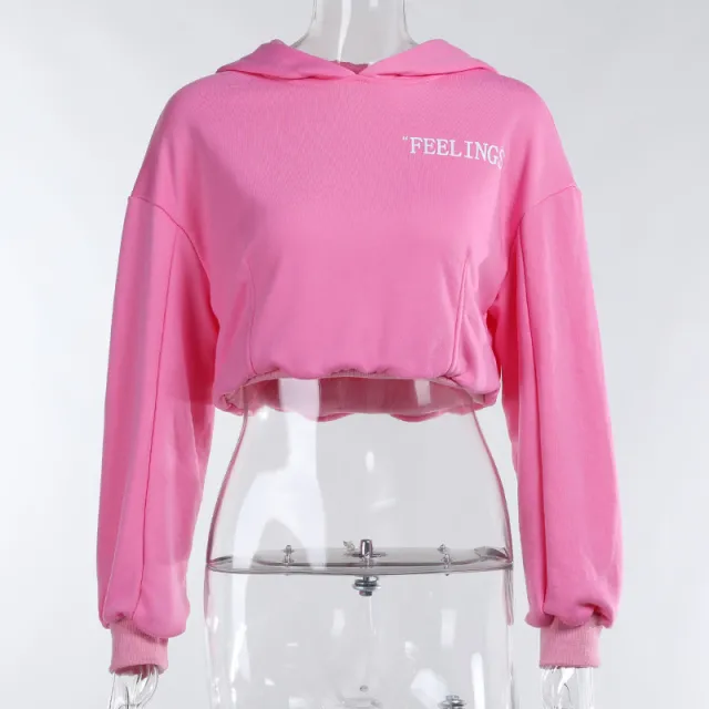 Solid Color Monogrammed Hooded Hoodie Lady Pink - Shop at LoveMi