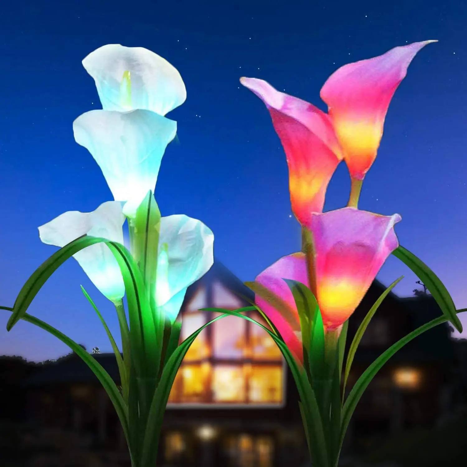 Solar Calla Lotus Lamp 4LED Landscape