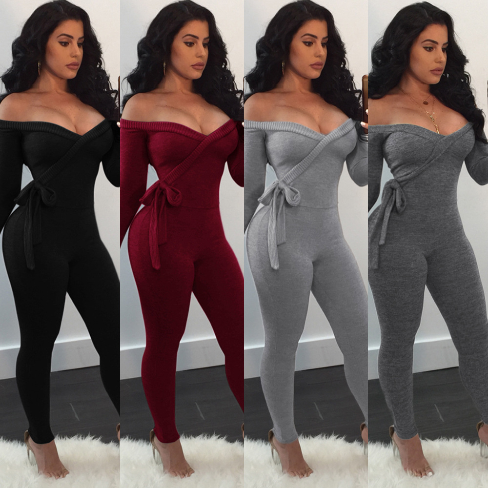 Sexy Deep V Tie Strapless Long Sleeve Women