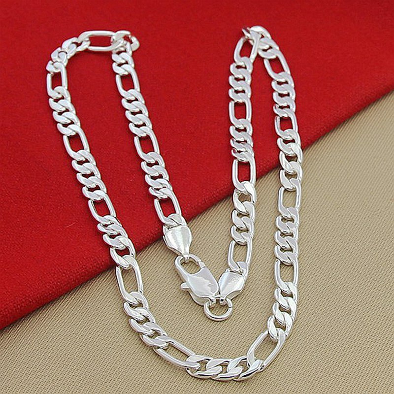 Silver-plated Mother And Child 8MM Necklace Korean Necklace