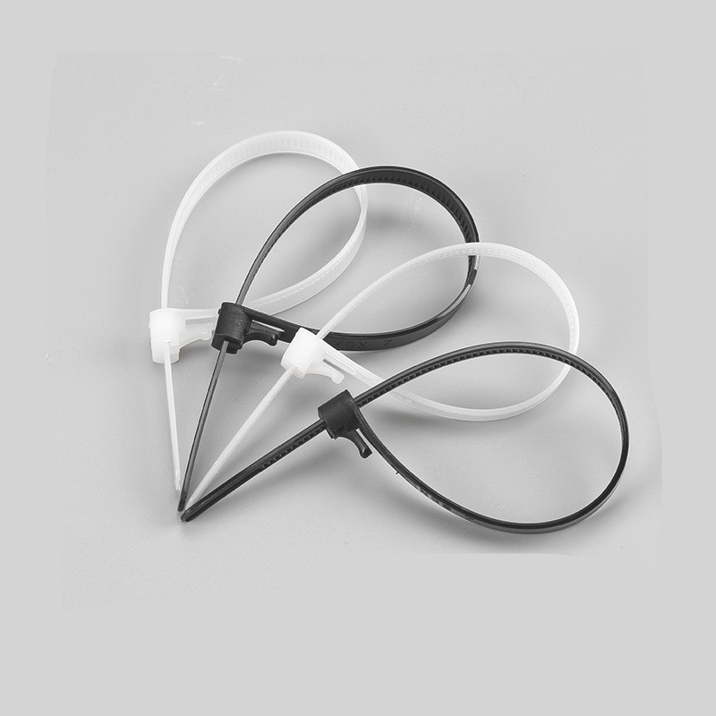 Removable National Standard Loose Buckle Nylon Cable Tie Black And White
