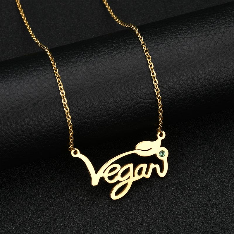 European And American Stainless Steel Vegan Vegetarian Clavicle Chain