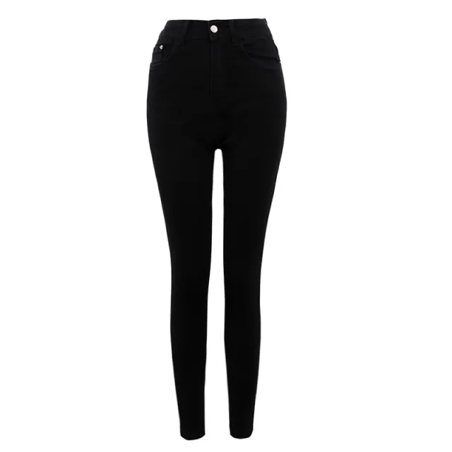Slim Mid Waist Pencil Jeans Skinny Little Feet Skinny Jeans Women's Pants Black - Shop at LoveMi